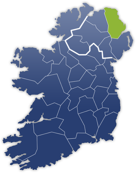 County Antrim - Irland Karte