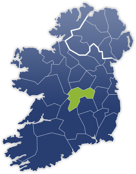 County Offaly - Irland Karte