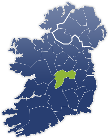 Offaly County - Irland Karte