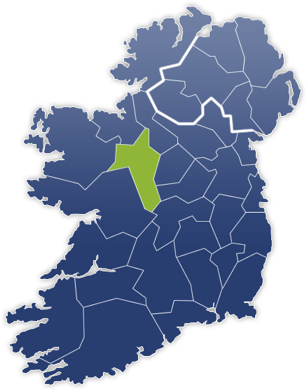 County Roscommon - Irland Karte
